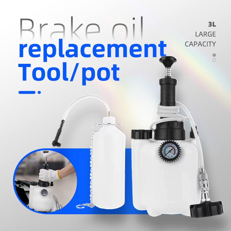 Brake Fluid - ชุดหม้อเปลี่ยนน้ำมันเบรกขนาดใหญ่ 3 ลิตร: อุปกรณ์เปลี่ยนน้ำมันเบรกสำหรับรถยนต์ พร้อมท่อไล่น้ำมันเบรก สำหรับการบำรุงรักษาระบบเบรก