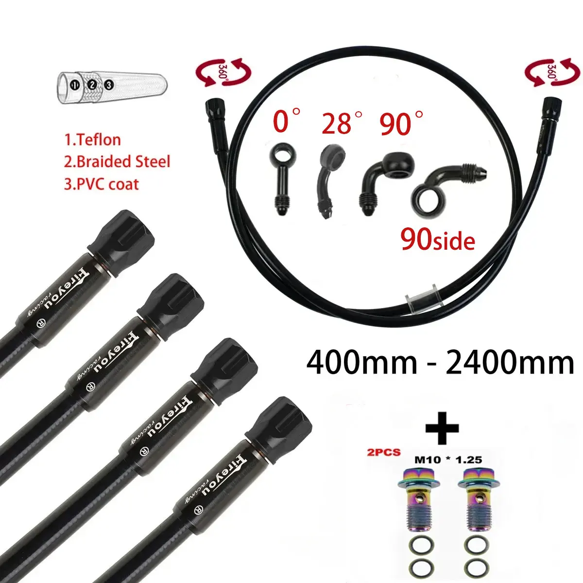 AN3 Braided เบรคท่อรถจักรยานยน - Motorcycle Brake Cable บทวิจารณ์และราคา